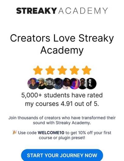 Streaky Academy social proof email